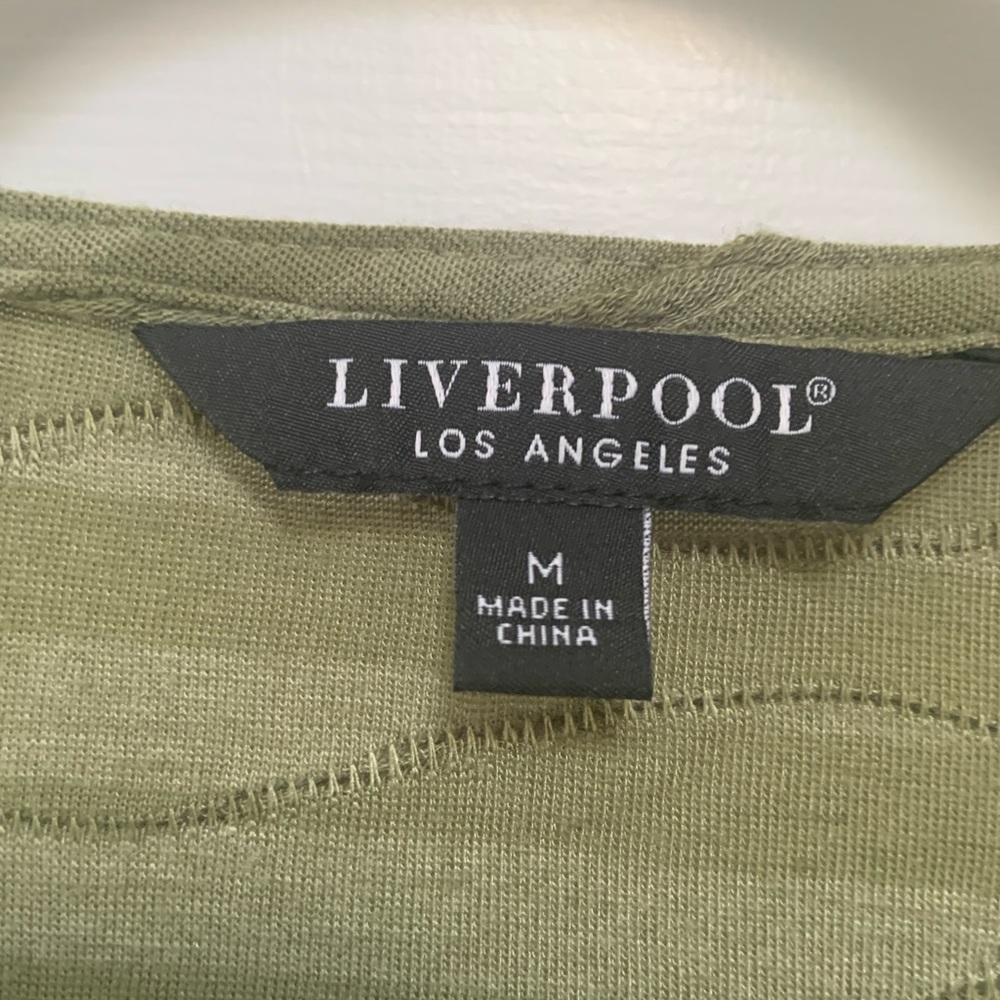 Liverpool Green Ribbed Blouse NWT - Picture 2 of 4